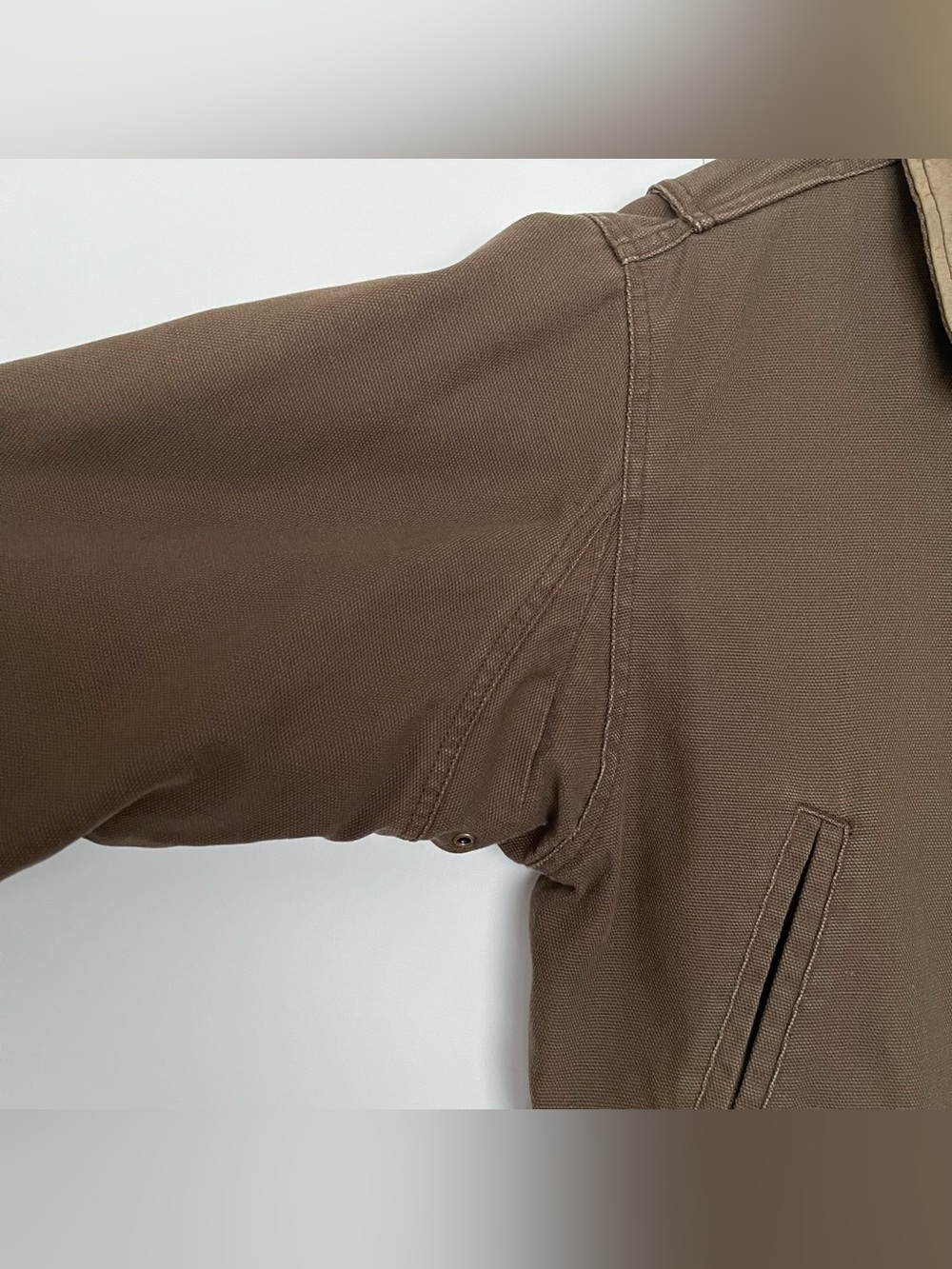 VTG Cabelas Chore Barn Coat Cotton Canvas Field Jacket Thick Size Large Brown - Picture 4 of 15